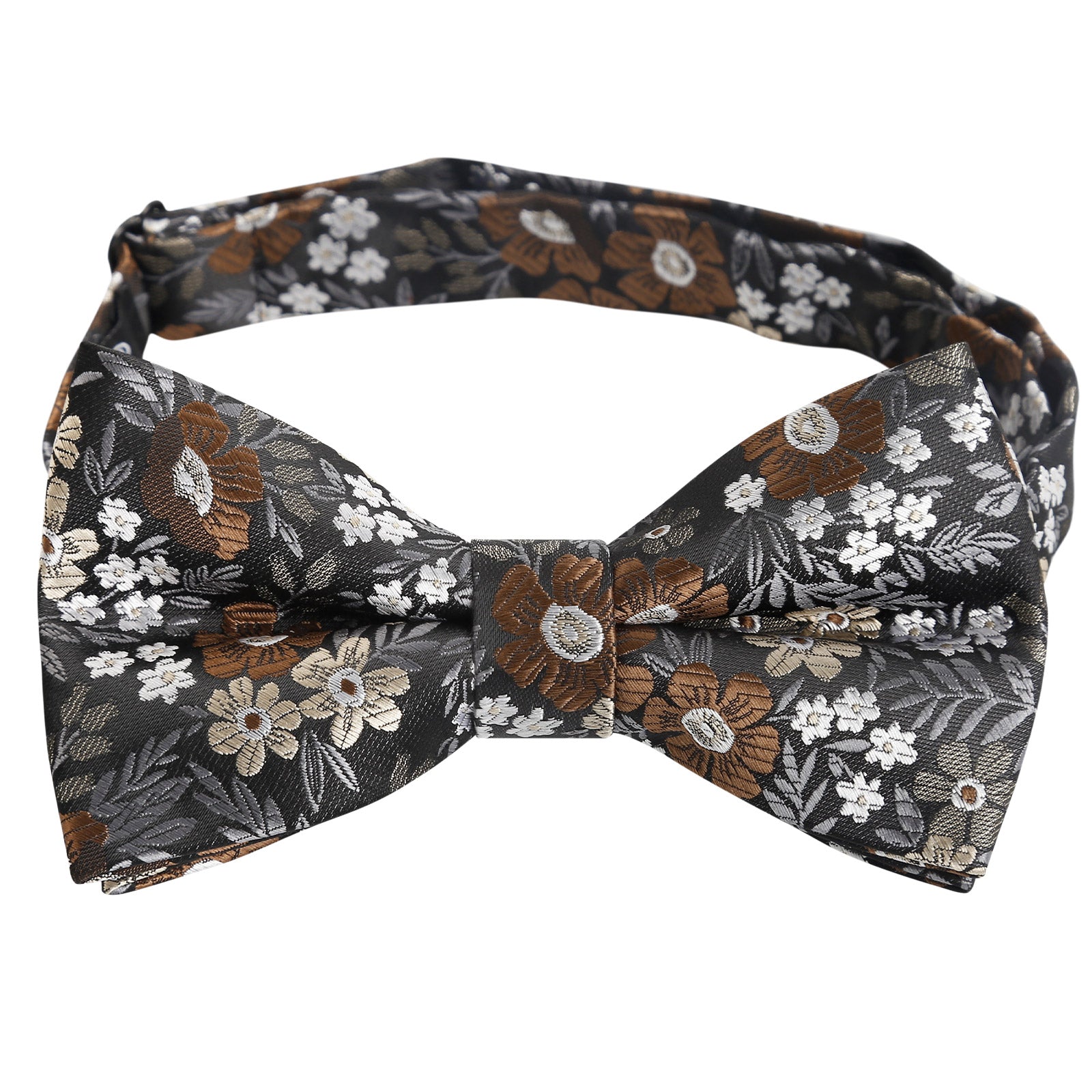 Men's Floral Pattern Pre-tied Bow Tie and Pocket Square and Cufflinks Set-006