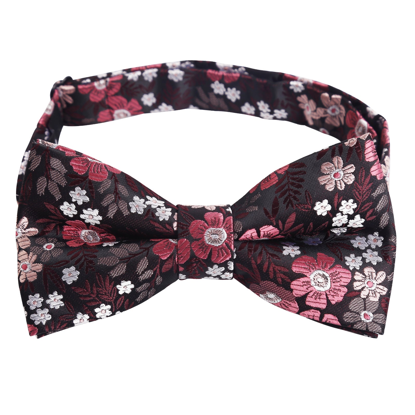 Men's Floral Pattern Pre-tied Bow Tie and Pocket Square and Cufflinks Set-006