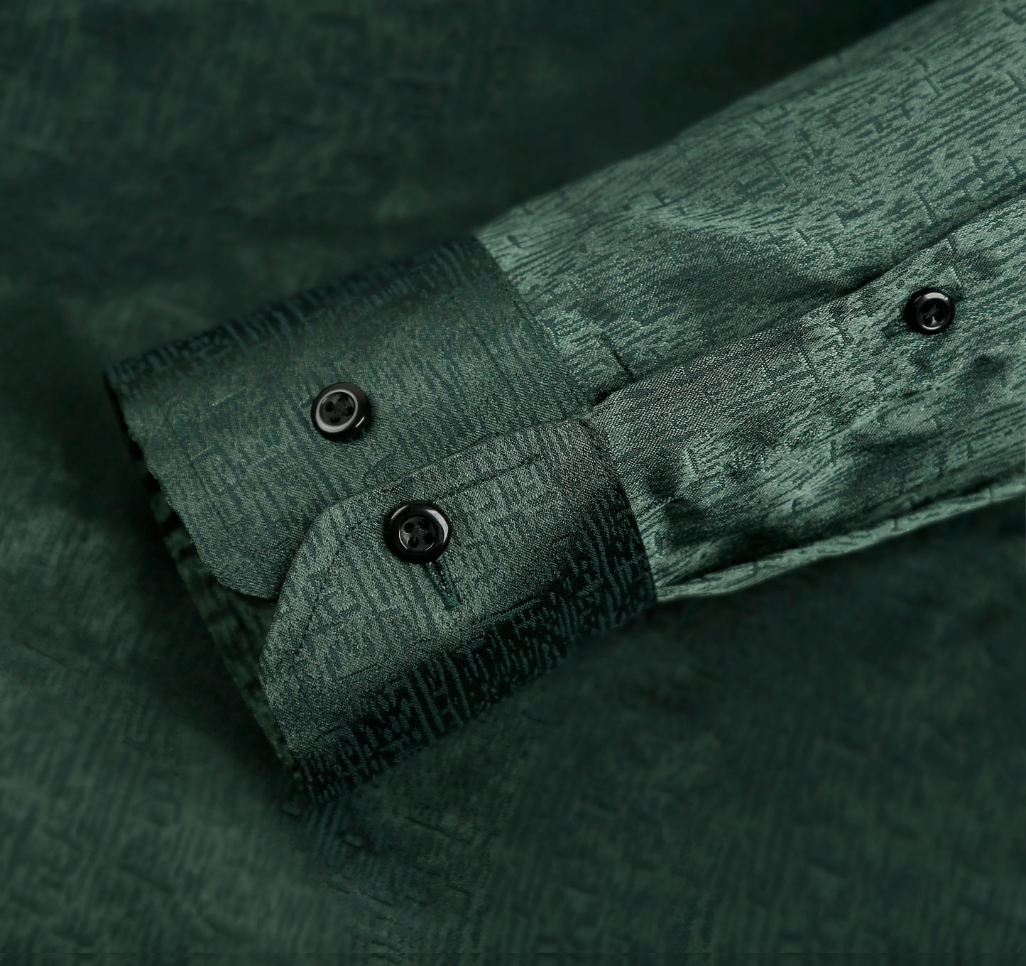 Satin Dark Green with Maze Patterns Shirt | Alizeal, 008-Dark Green