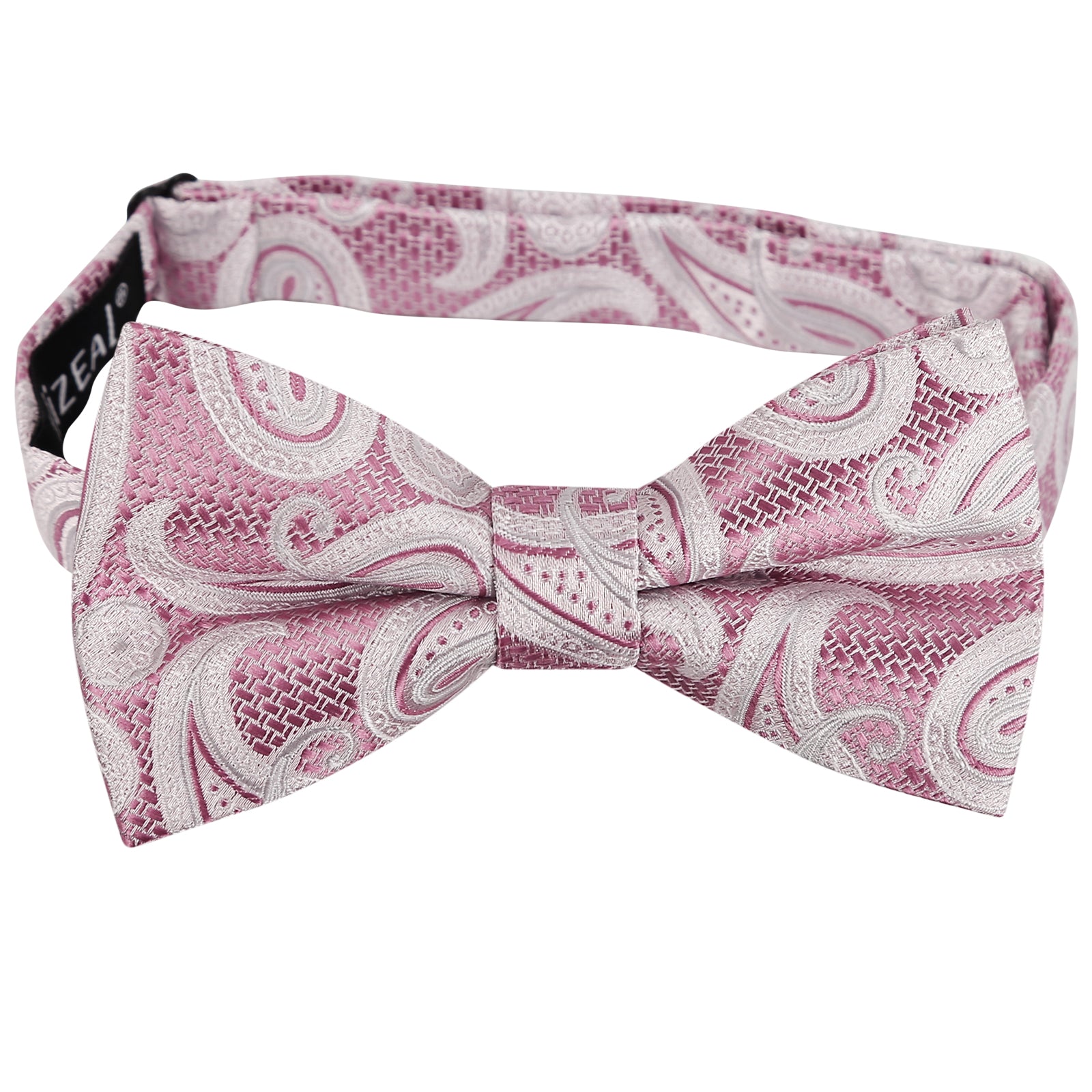 Mens 4pcs Paisley Pattern Pre-tied Bow Tie, Pocket Square, Cufflinks and Boutonniere Set-011