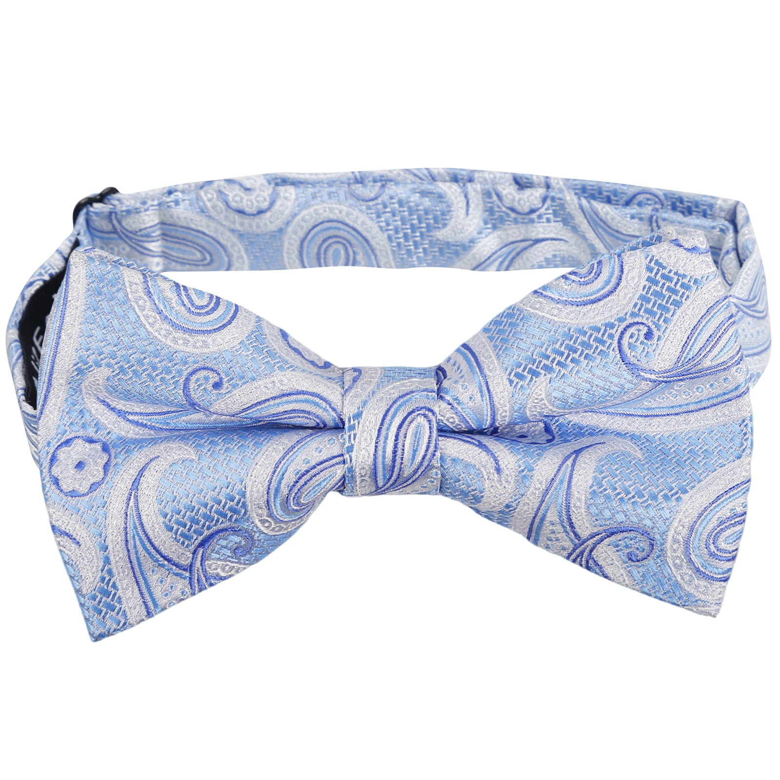 Mens 4pcs Paisley Pattern Pre-tied Bow Tie, Pocket Square, Cufflinks and Boutonniere Set-011