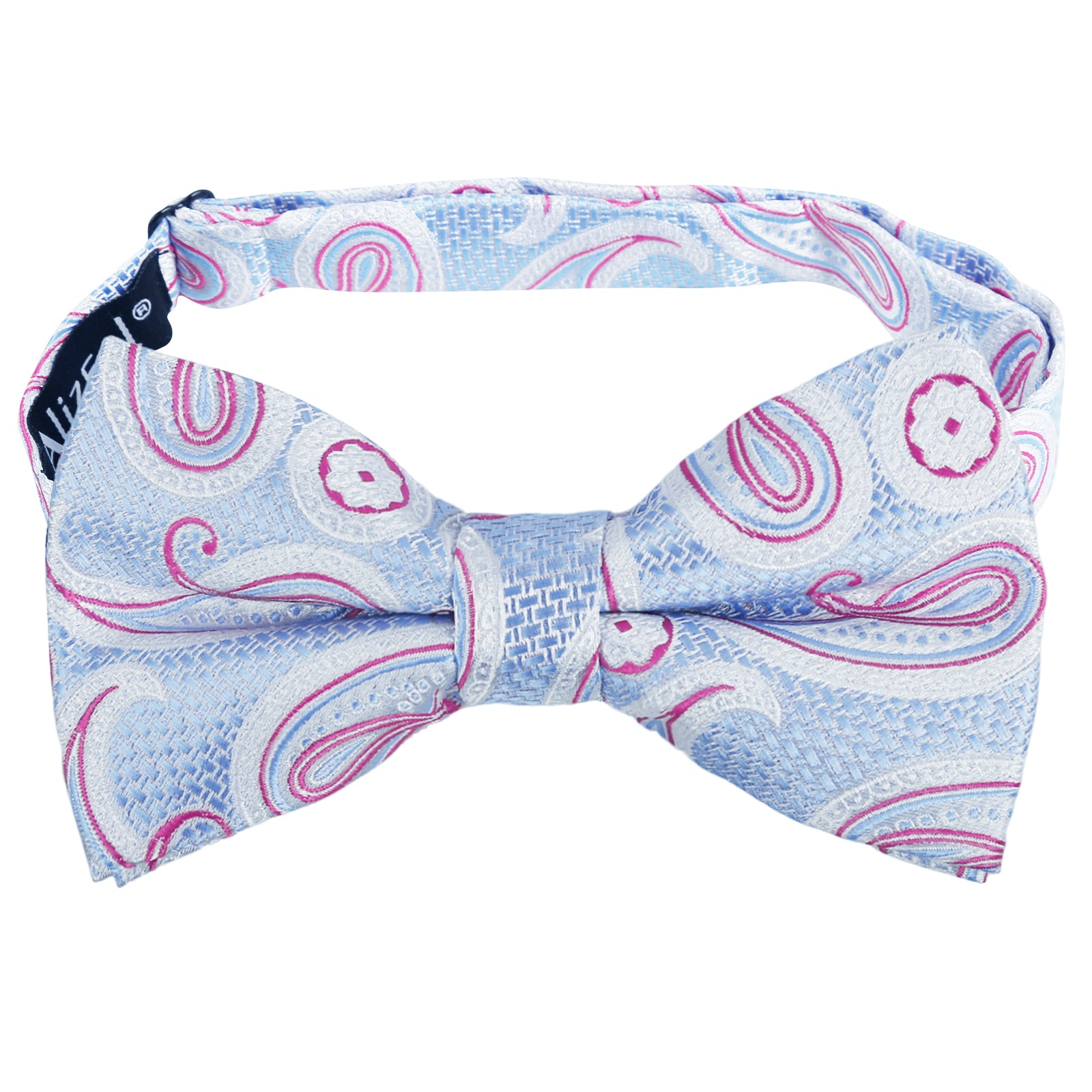 Mens 4pcs Paisley Pattern Pre-tied Bow Tie, Pocket Square, Cufflinks and Boutonniere Set-011