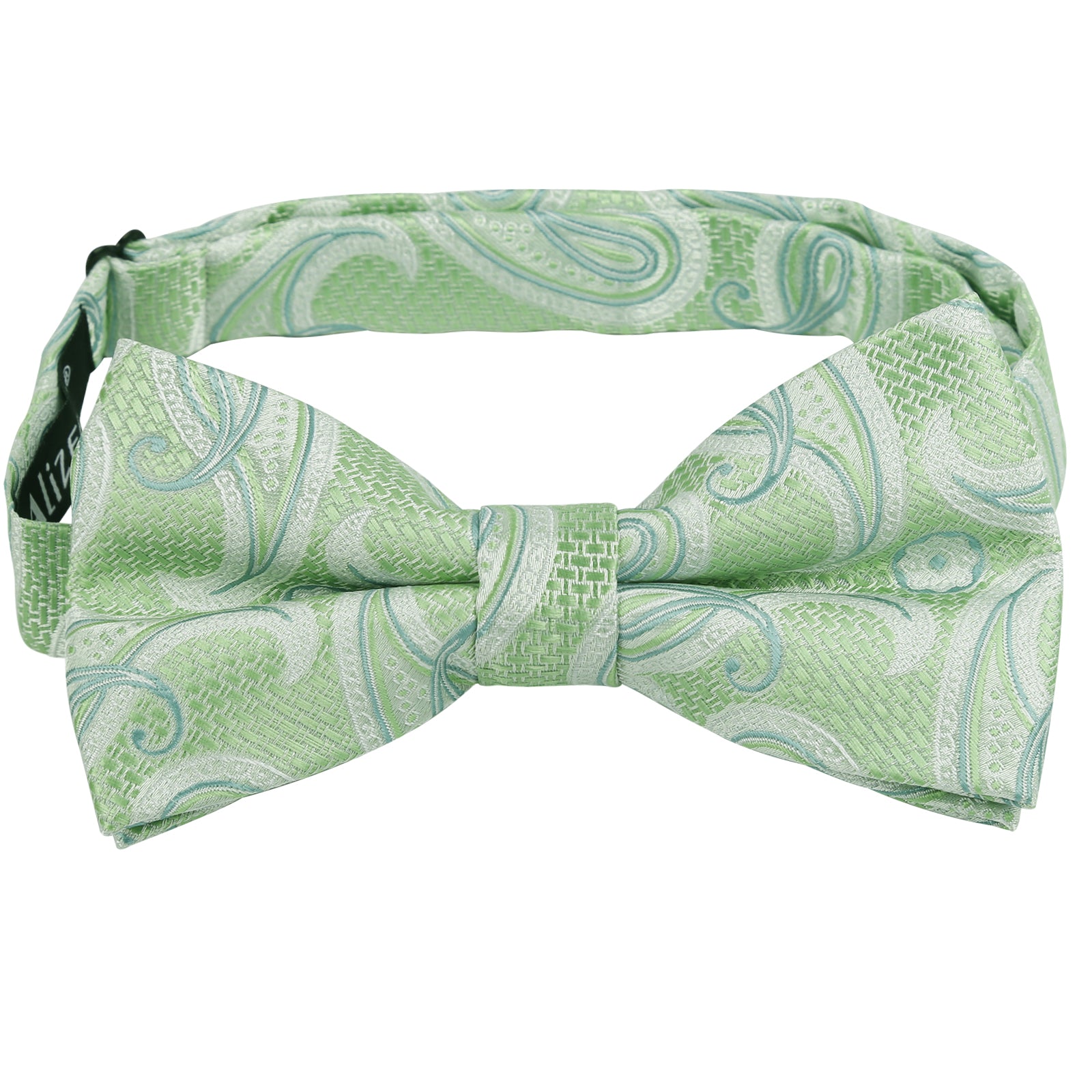 Mens 4pcs Paisley Pattern Pre-tied Bow Tie, Pocket Square, Cufflinks and Boutonniere Set-011