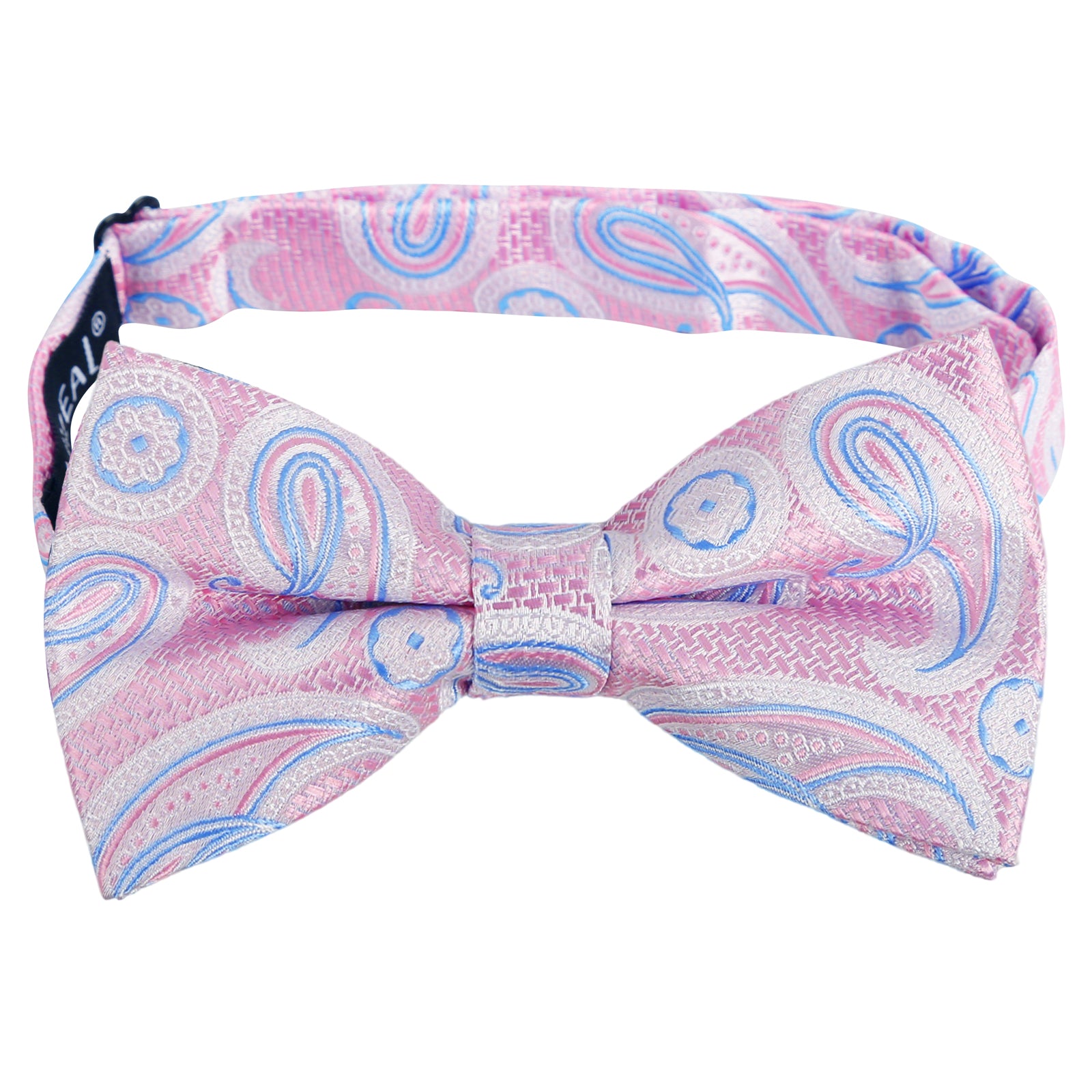 Mens 4pcs Paisley Pattern Pre-tied Bow Tie, Pocket Square, Cufflinks and Boutonniere Set-011