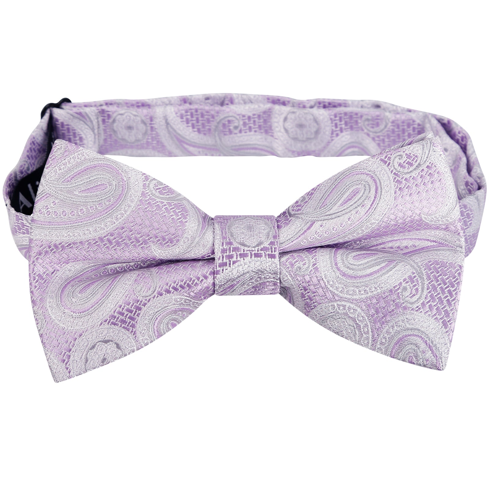 Mens 4pcs Paisley Pattern Pre-tied Bow Tie, Pocket Square, Cufflinks and Boutonniere Set-011