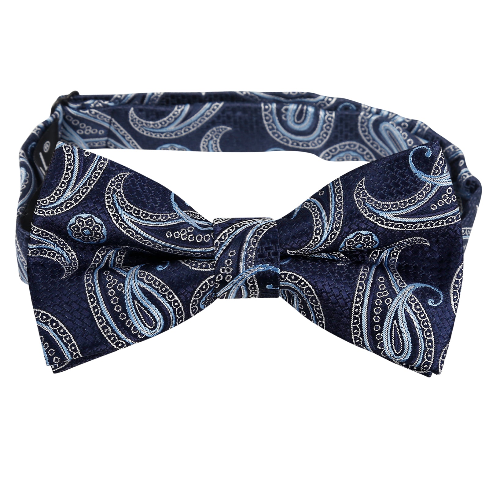 Mens 4pcs Paisley Pattern Pre-tied Bow Tie, Pocket Square, Cufflinks and Boutonniere Set-011