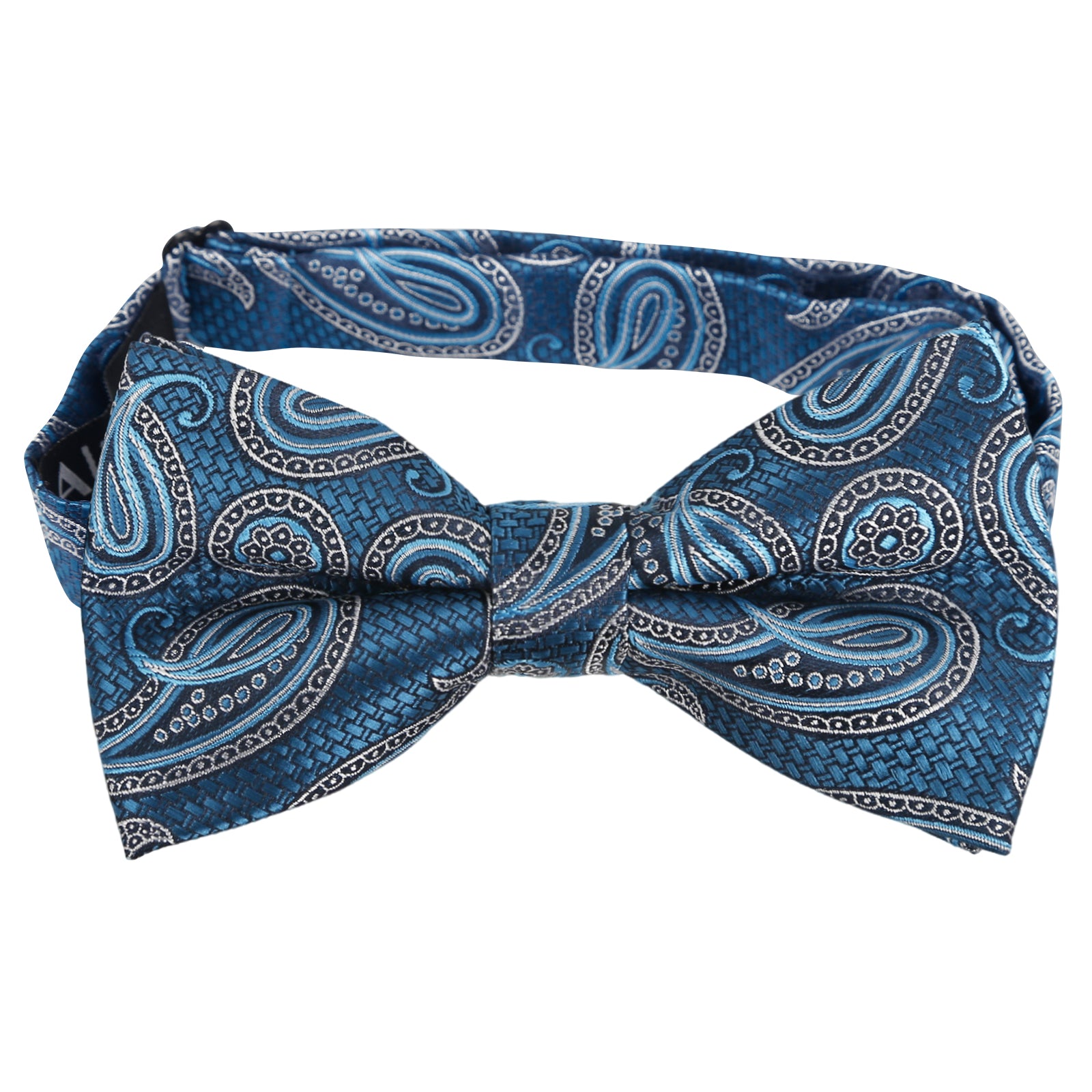 Mens 4pcs Paisley Pattern Pre-tied Bow Tie, Pocket Square, Cufflinks and Boutonniere Set-011