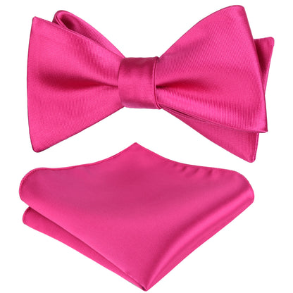 Alizeal Solid Color Self-tied Bow Tie and Hanky Set for Adults Dress Formal Wear, #036