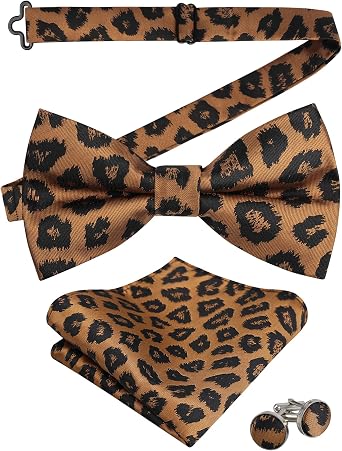 Alizeal Mens 3pcs Floral Bow Tie Set Cufflinks-038