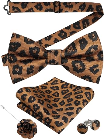 Alizeal Mens 3pcs Floral Bow Tie Set Cufflinks-038
