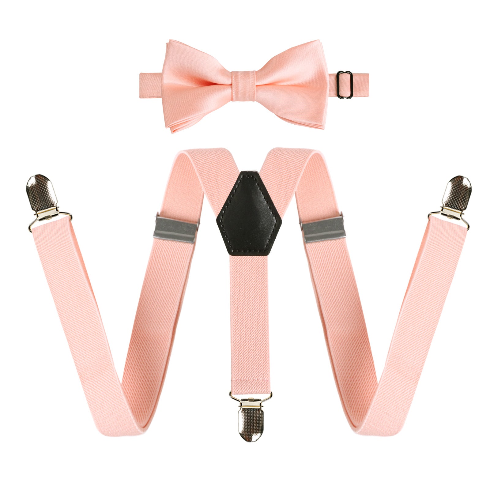 2,5 cm elastisches Hosenträger- und Fliege-Set mit 3 Clips für Jungen mit Mütze für Kinder - BD047 