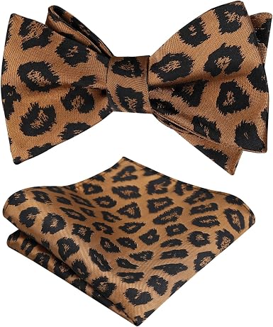 Flamingo Patterned SELF-TIED Bowtie and Hanky for Wedding-047