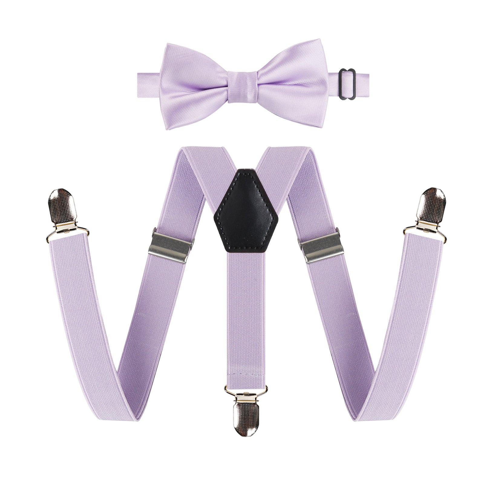 2.5cm Elastic Adjustable Braces 3 Clip X-Back Suspender and Bow Tie Set for Kids-FS052