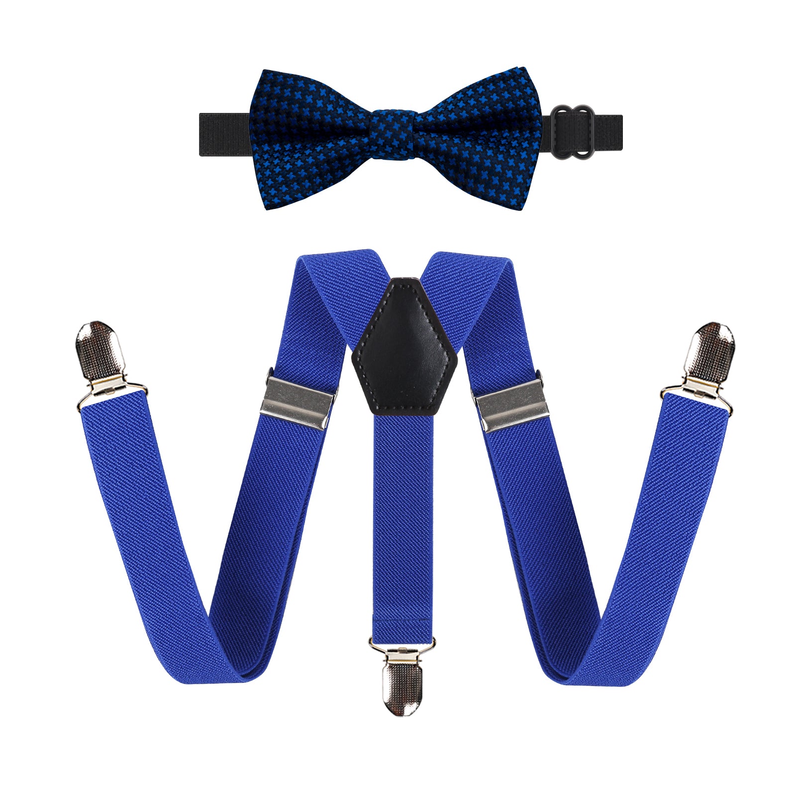 2.5cm Elastic Adjustable Braces 3 Clip X-Back Suspender and Bow Tie Set for Kids-FS052