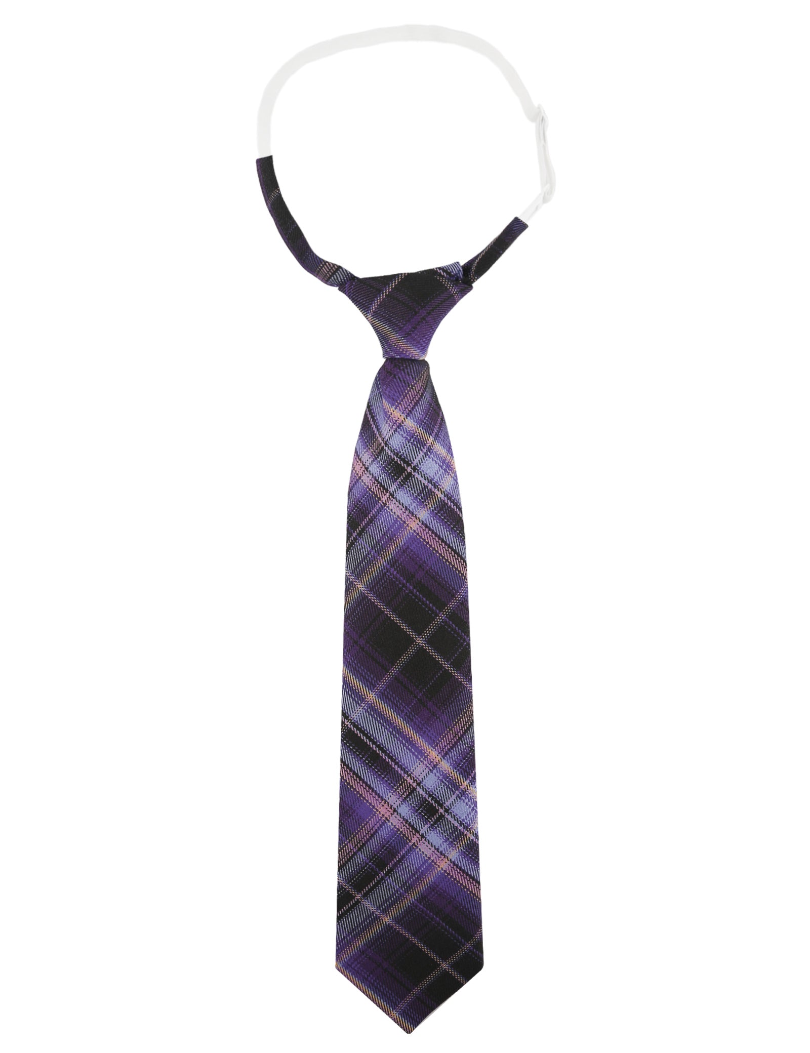 Alizeal Kids Elastic Pre-tied Adjustable Tartan Necktie for School Party Wedding and Everyday Use-062