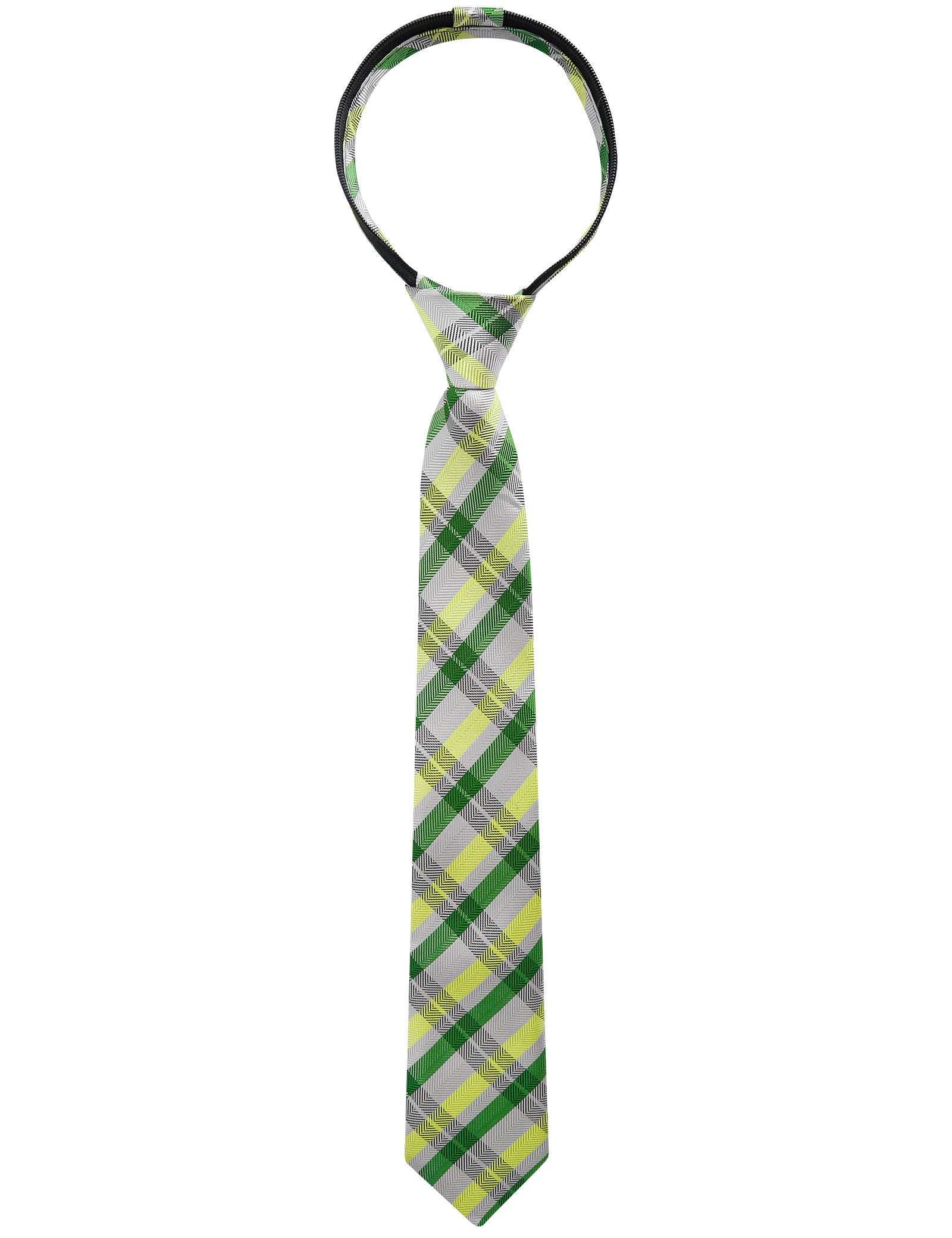 Boys 15inch Length Novelty Woven Stripe Neckties for Age 8-14-064