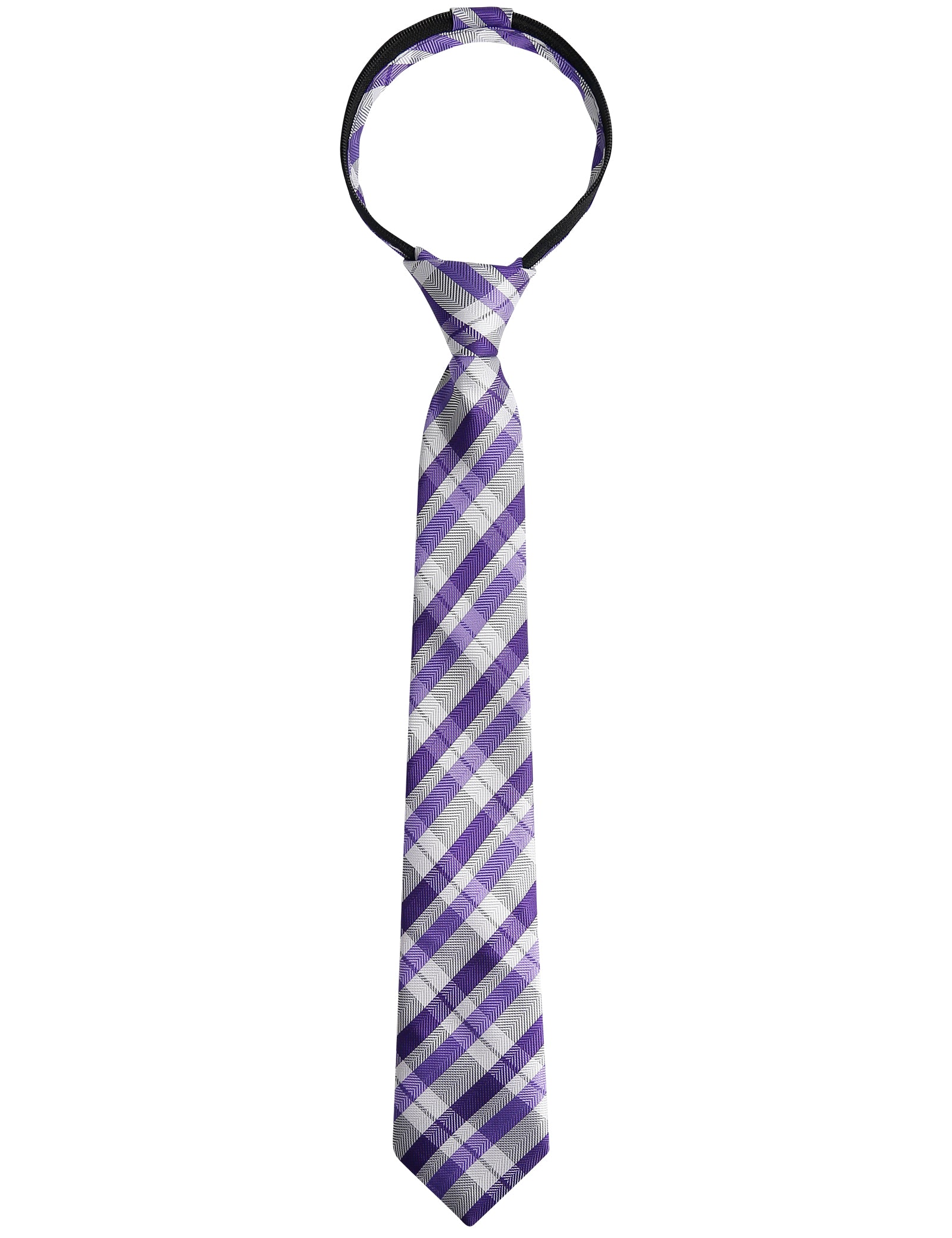 Boys 15inch Length Novelty Woven Stripe Neckties for Age 8-14-064