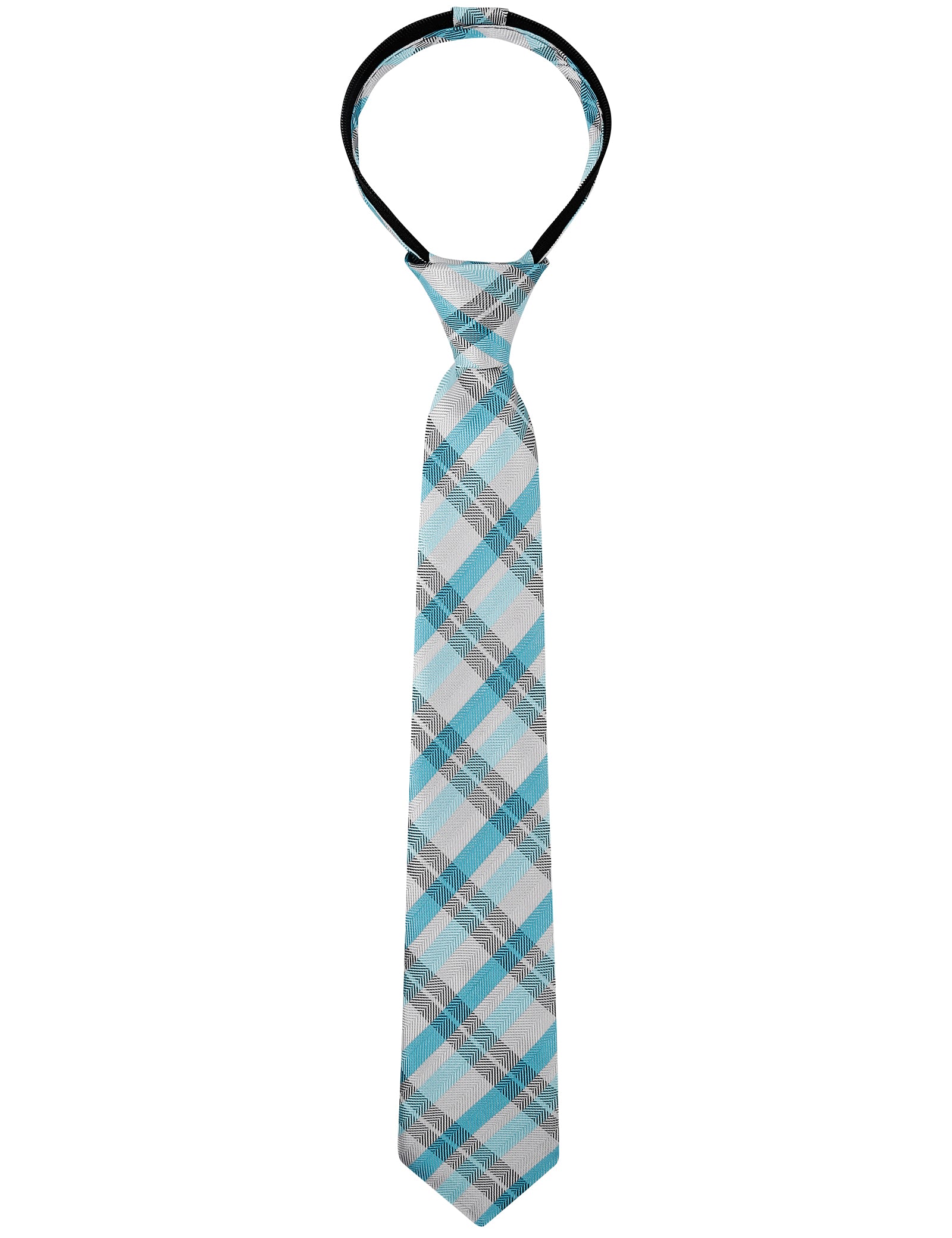Boys 15inch Length Novelty Woven Stripe Neckties for Age 8-14-064