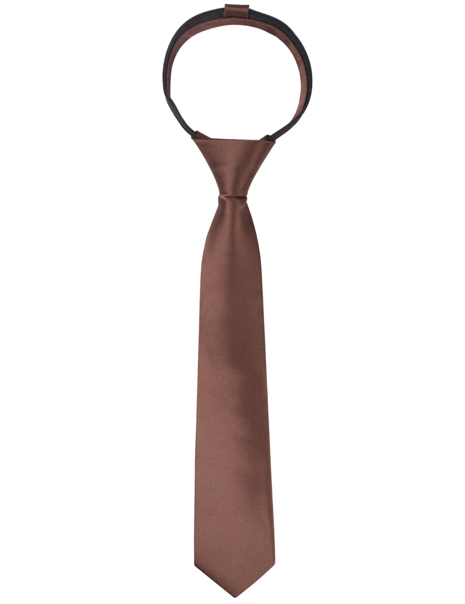 Boy's Solid Color Pre-tied 2.4'' Zipper Skinny Necktie-067