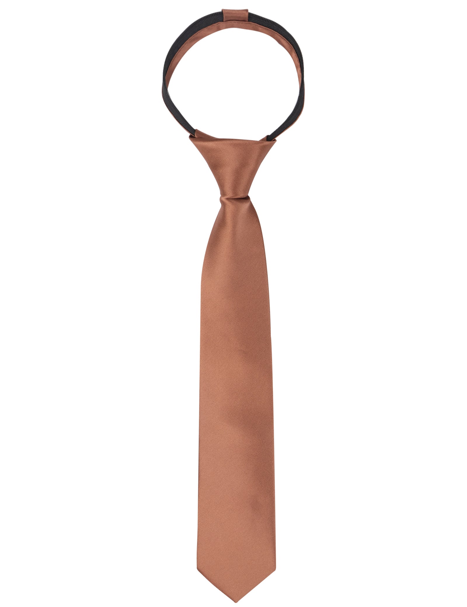 Boy's Solid Color Pre-tied 2.4'' Zipper Skinny Necktie-067