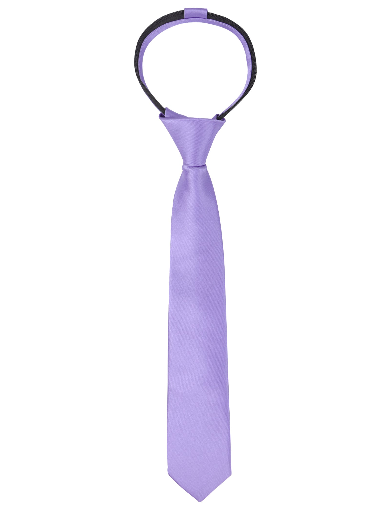 Boy's Solid Color Pre-tied 2.4'' Zipper Skinny Necktie-067