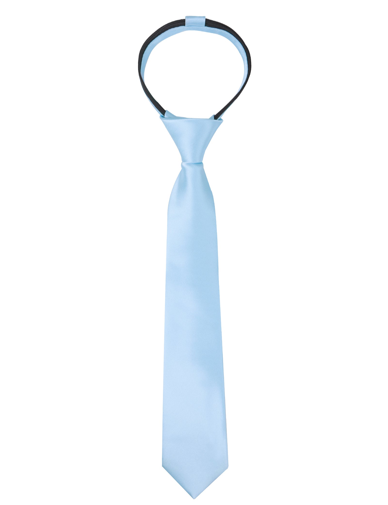 Boy's Solid Color Pre-tied 2.4'' Zipper Skinny Necktie-067