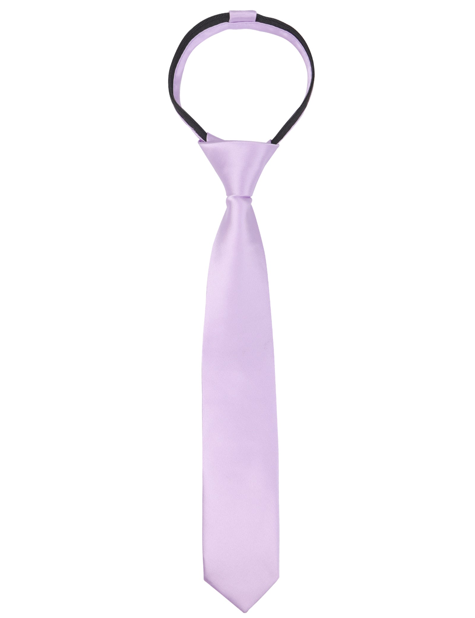 Boy's Solid Color Pre-tied 2.4'' Zipper Skinny Necktie-067
