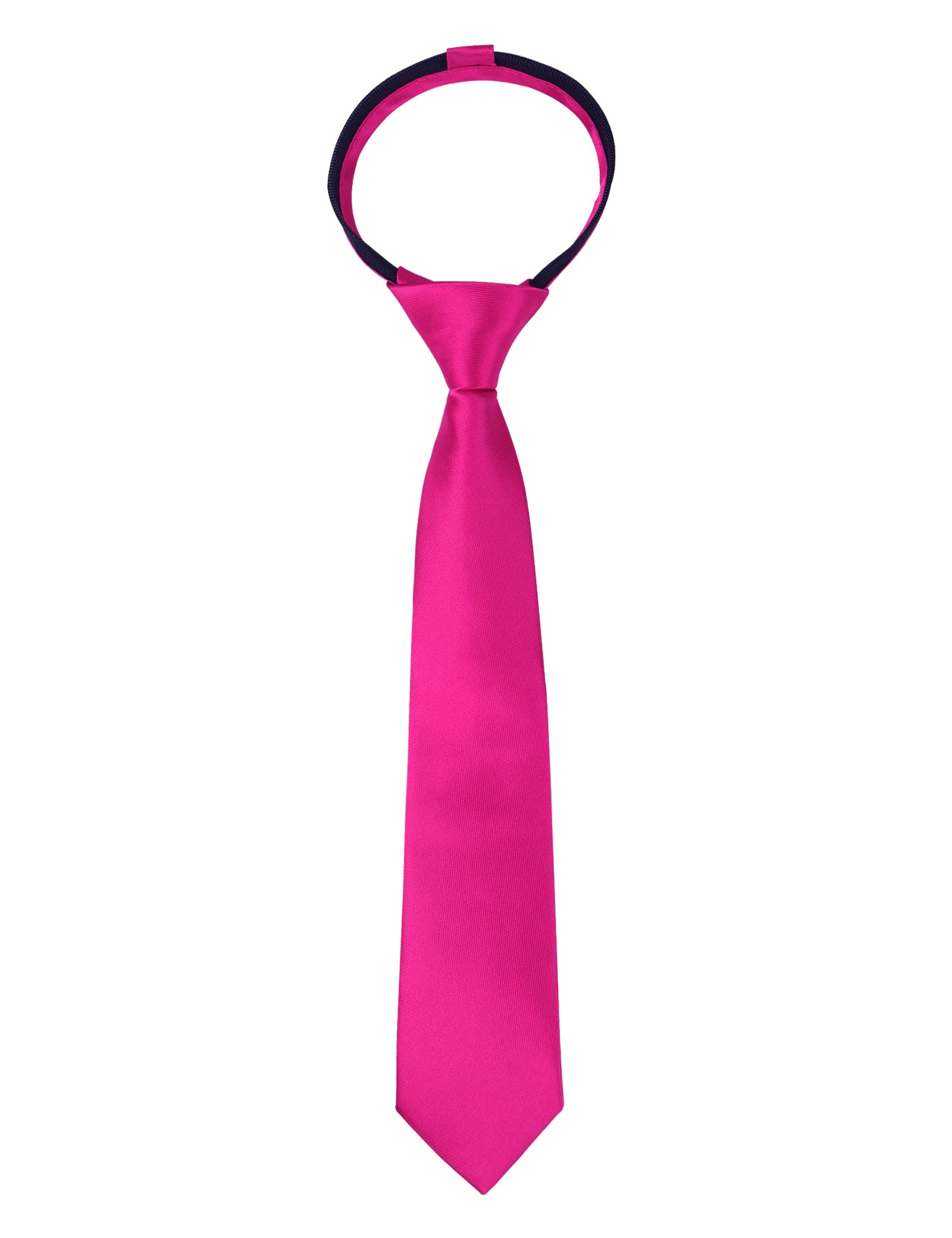 Boy's Solid Color Pre-tied 2.4'' Zipper Skinny Necktie-067