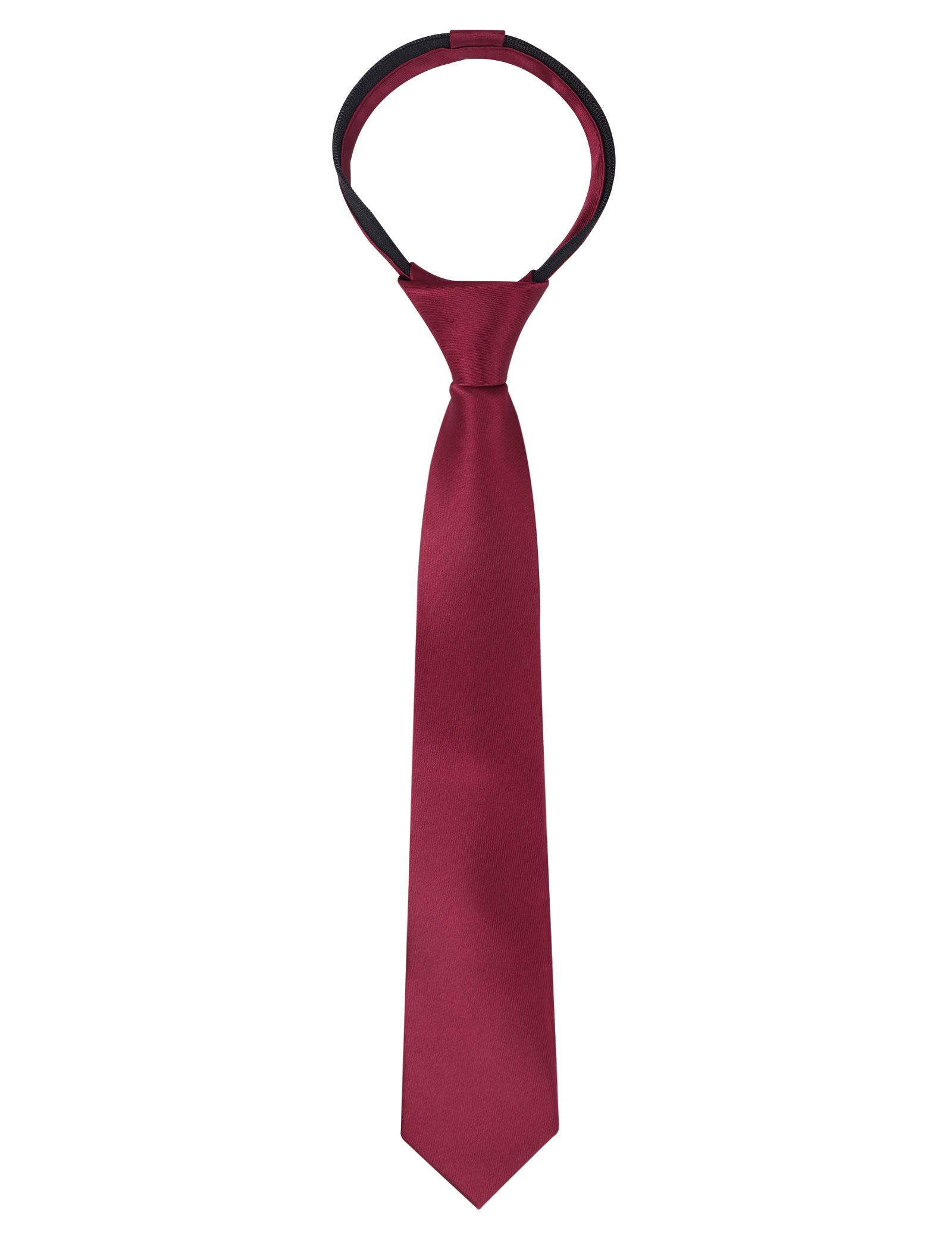 Boy's Solid Color Pre-tied 2.4'' Zipper Skinny Necktie-067