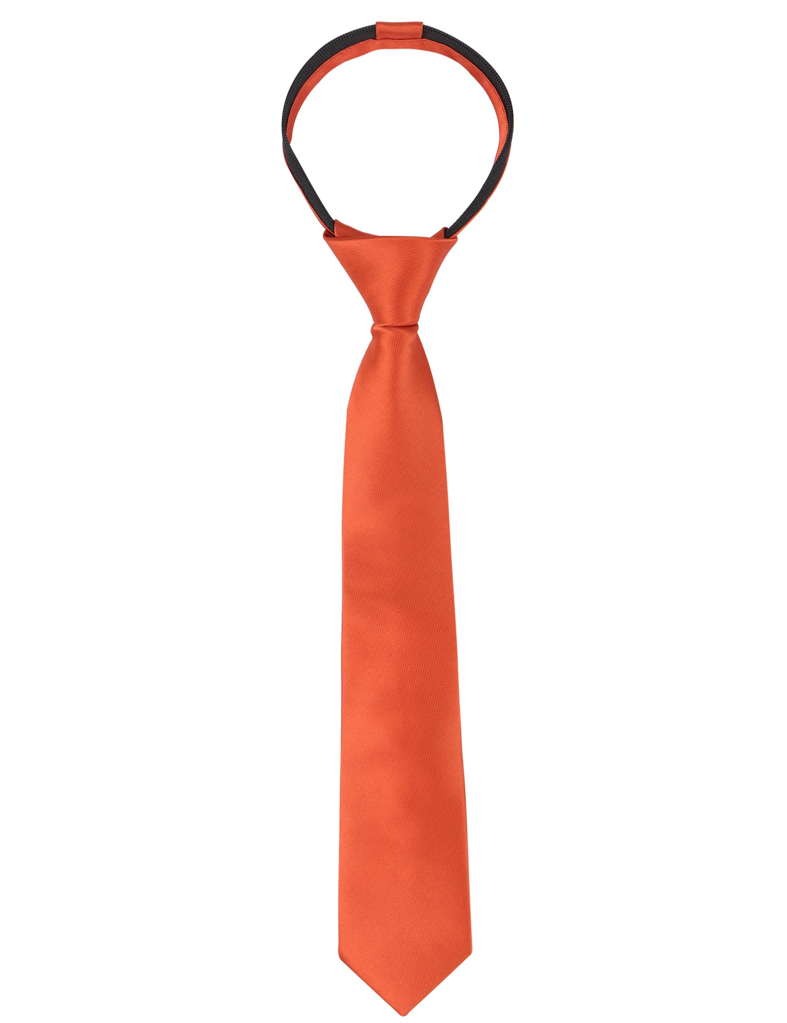 Boy's Solid Color Pre-tied 2.4'' Zipper Skinny Necktie-067