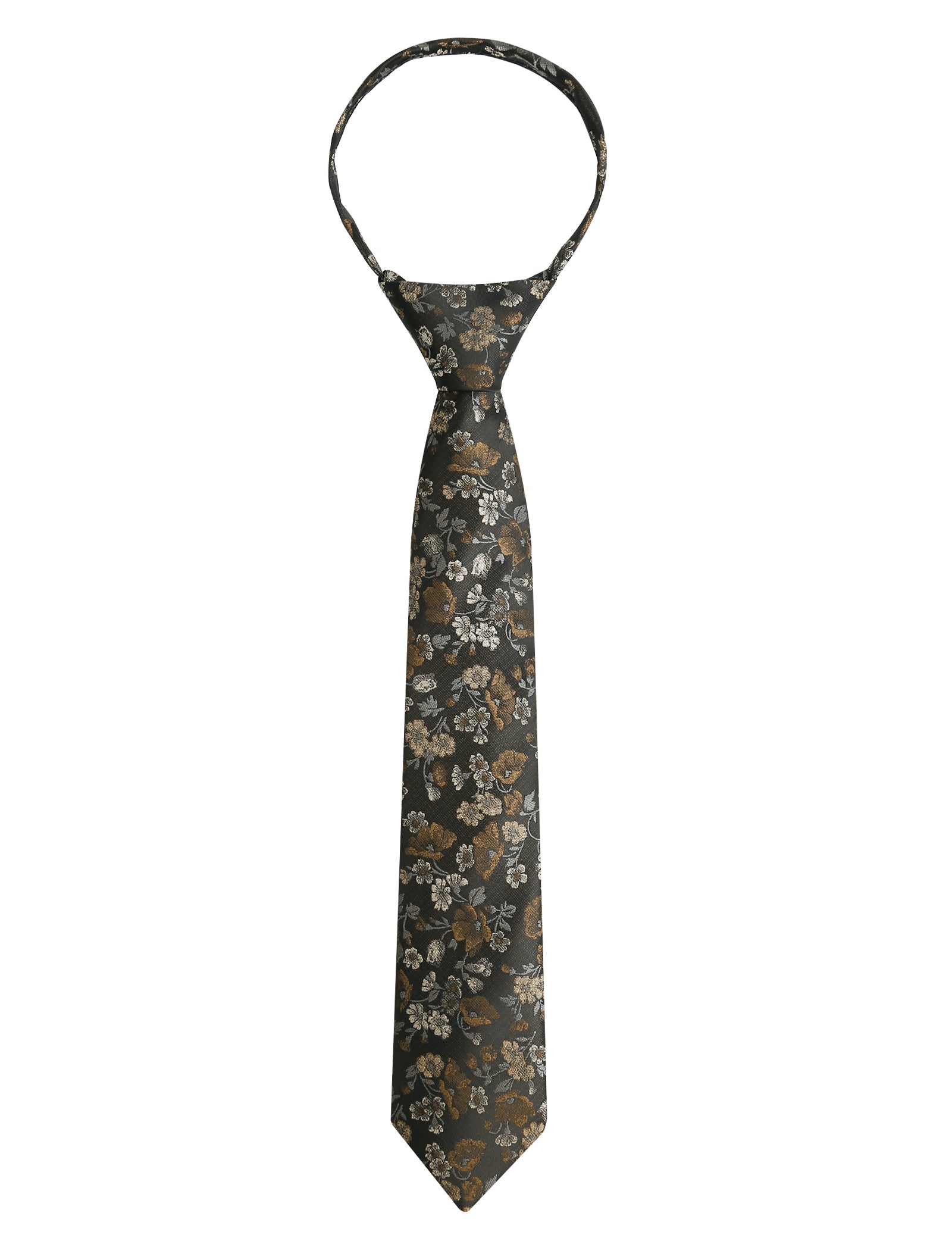 Boys Unique Floral Tie and Pre-tied Adjustable Necktie for Kids-069