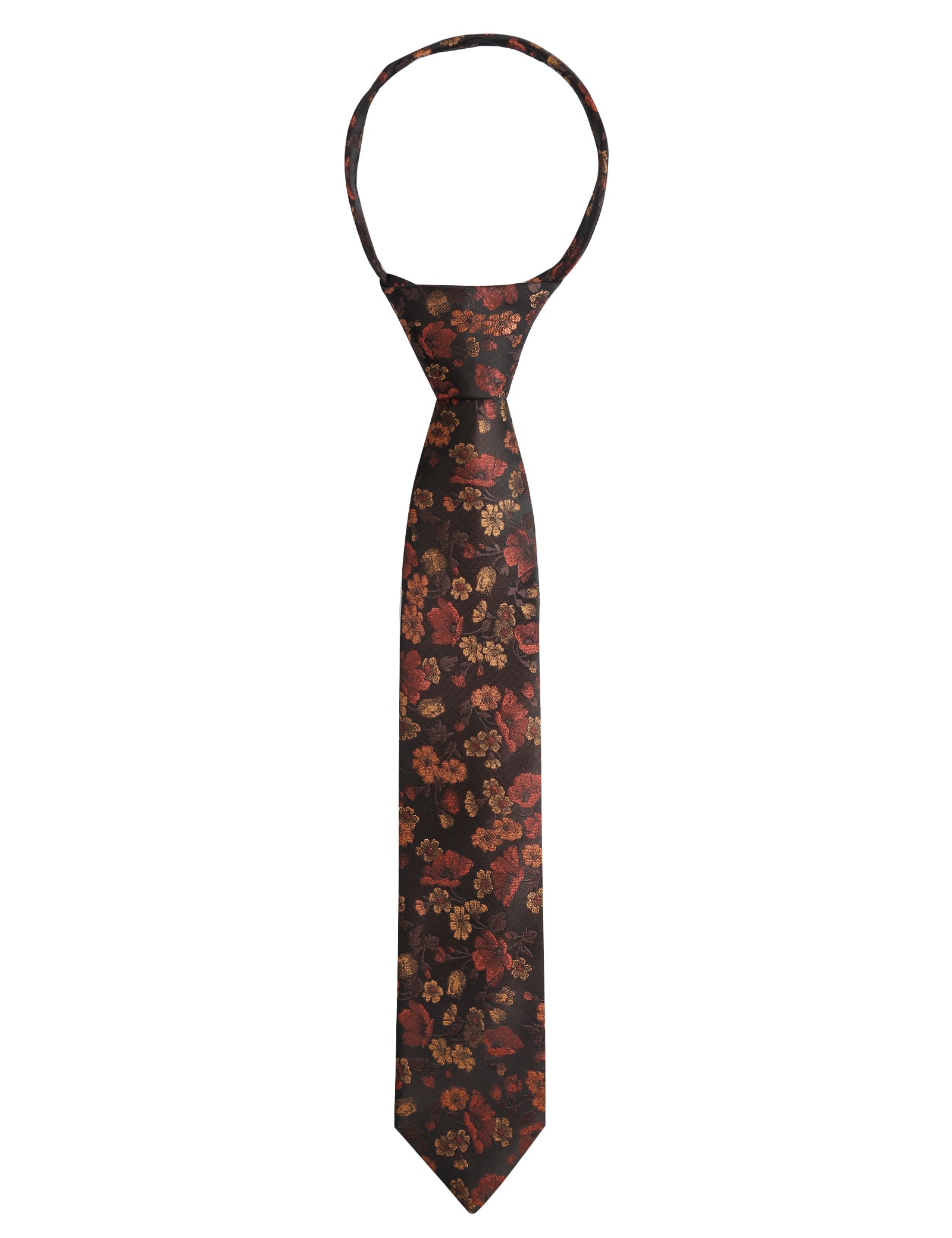 Boys Unique Floral Tie and Pre-tied Adjustable Necktie for Kids-069
