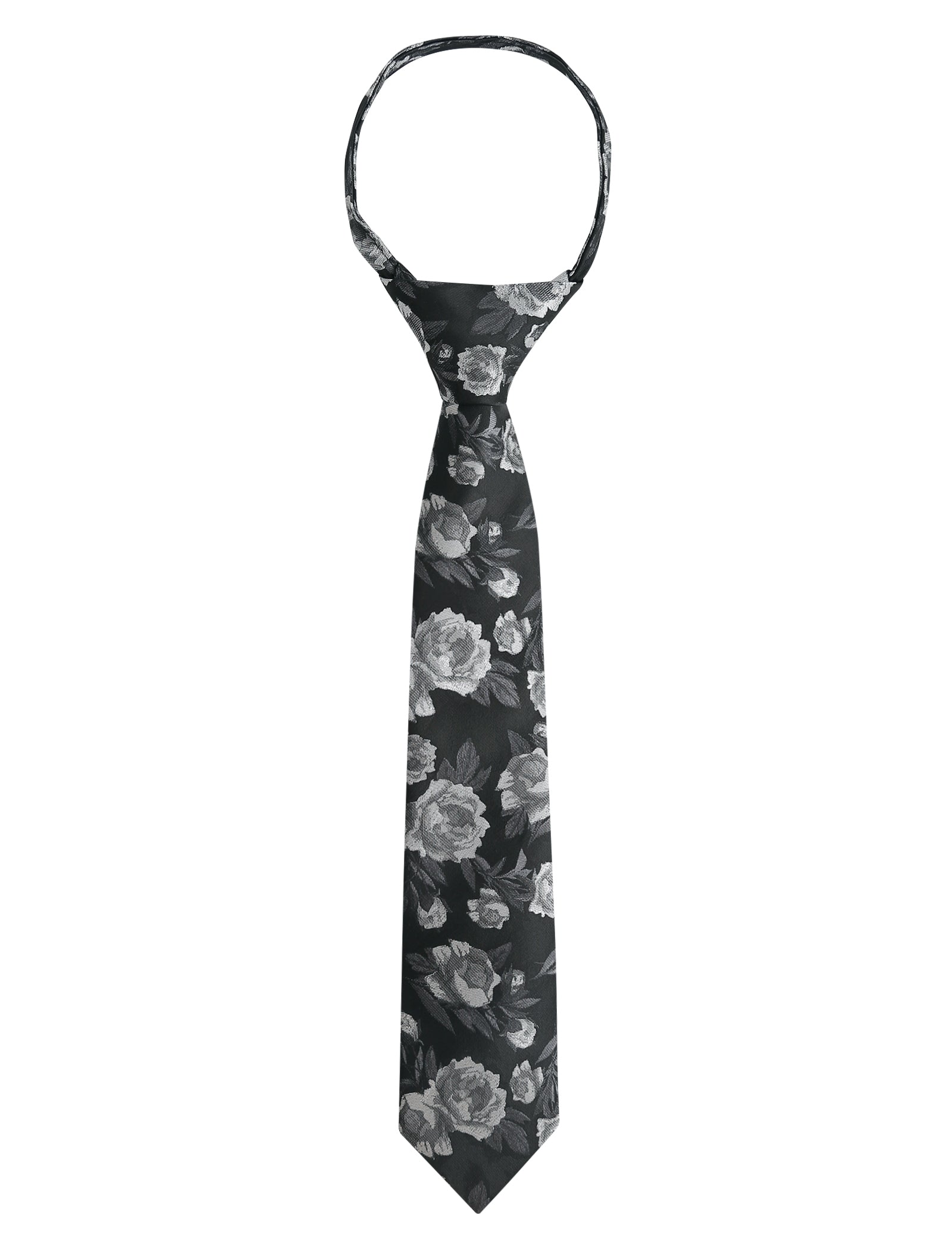 Boys Unique Floral Tie and Pre-tied Adjustable Necktie for Kids-069