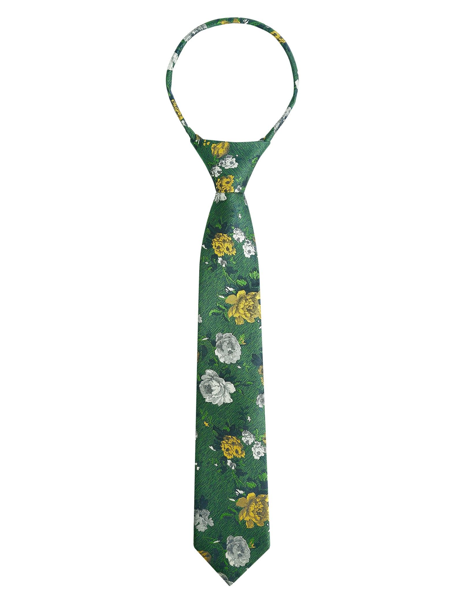 Boys Unique Floral Tie and Pre-tied Adjustable Necktie for Kids-069