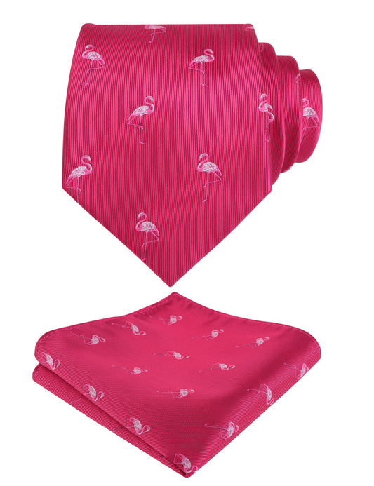 Adult Regular Size Flamingo Patterned Necktie #073