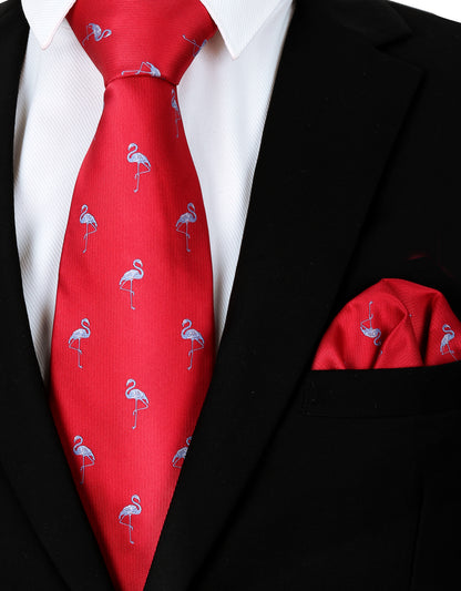 Adult Regular Size Flamingo Patterned Necktie #073