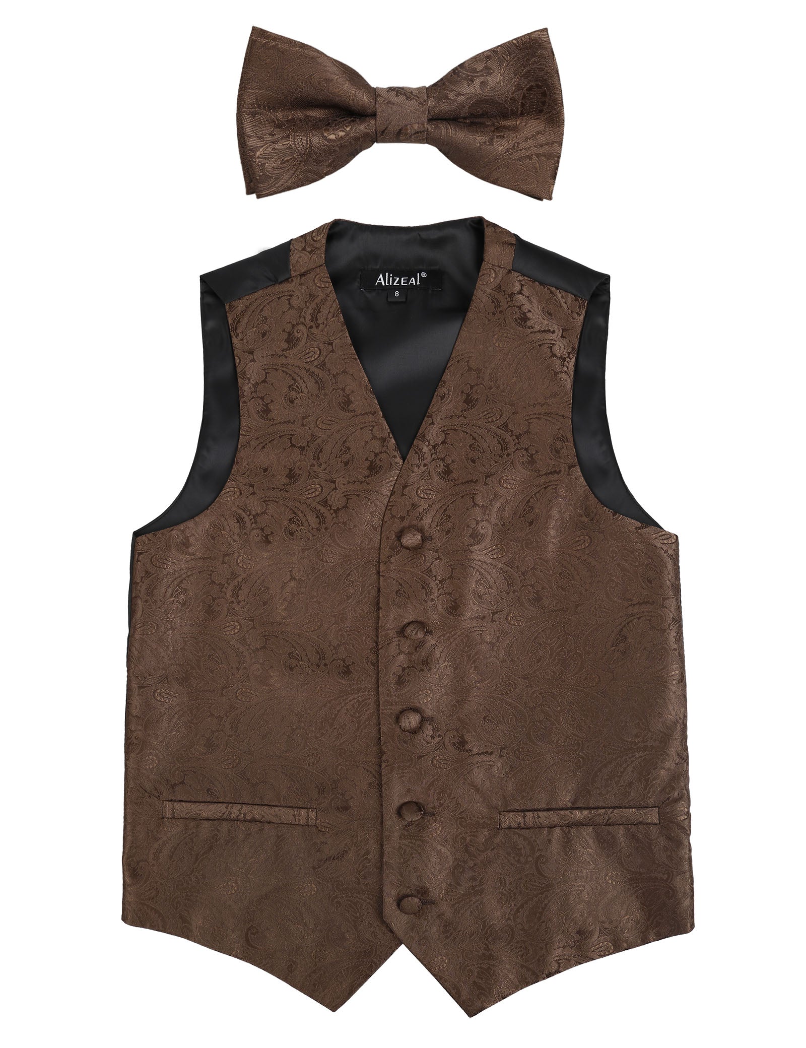 Boy's Classic Paisley Bow Tie and Suit Vest Set