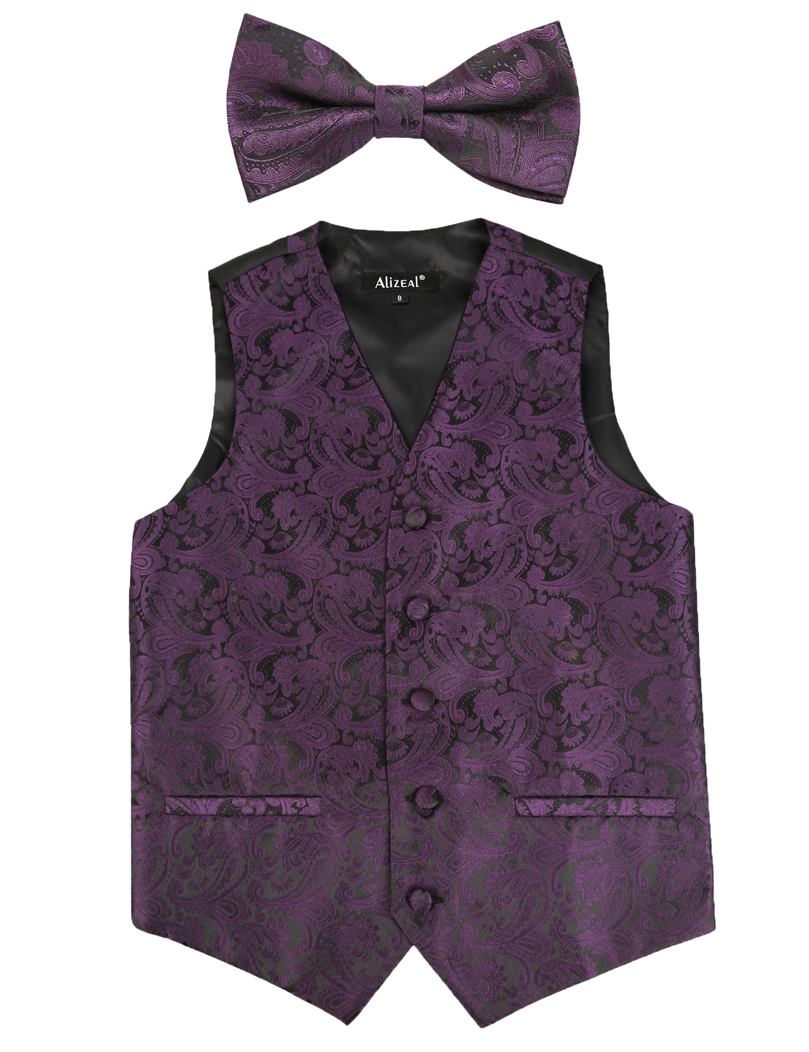 Boy's Classic Paisley Bow Tie and Suit Vest Set