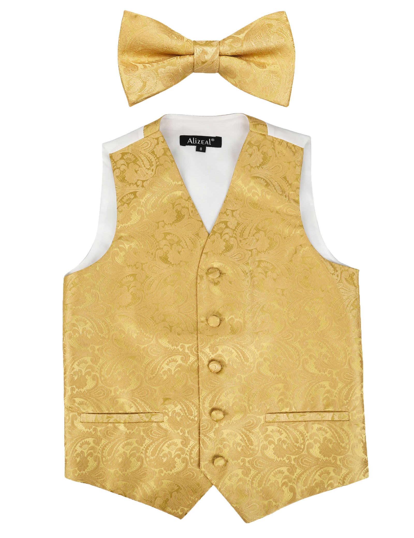 Boy's Classic Paisley Bow Tie and Suit Vest Set