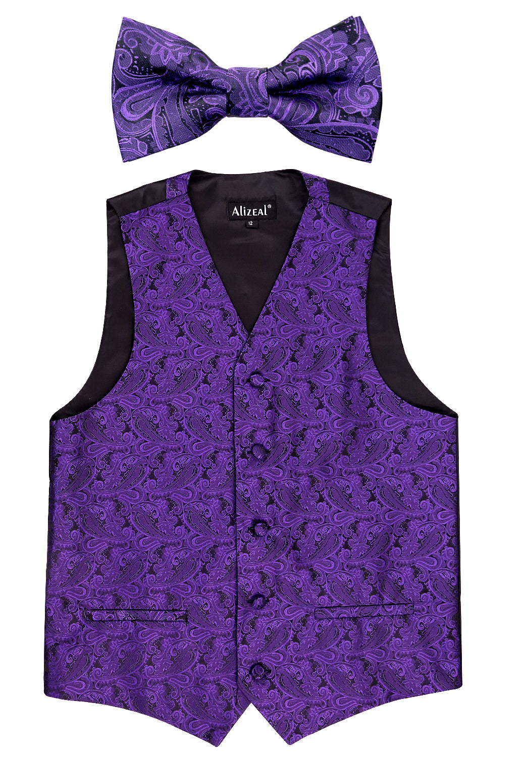 Boy's Classic Paisley Bow Tie and Suit Vest Set