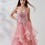 Heart Neckline Spaghetti Straps Beaded Sequins Puffy Dresses