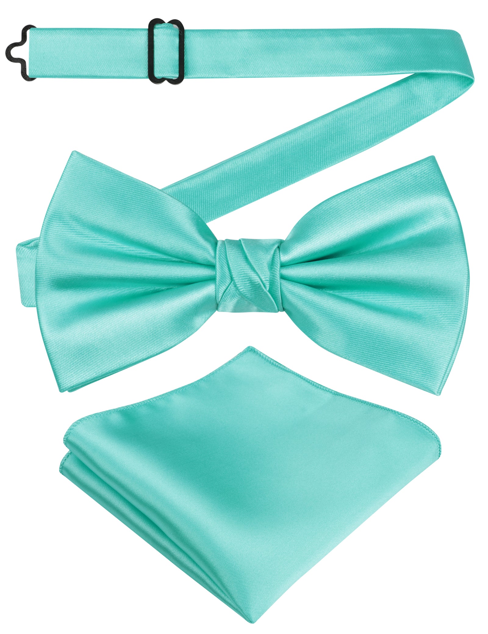 Alizeal Mens Elegant Solid Bow Tie with Pocket Square Set-108