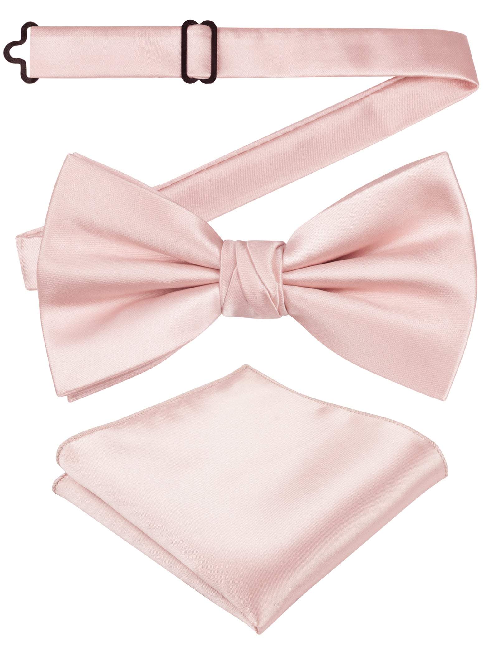 Alizeal Mens Elegant Solid Bow Tie with Pocket Square Set-108
