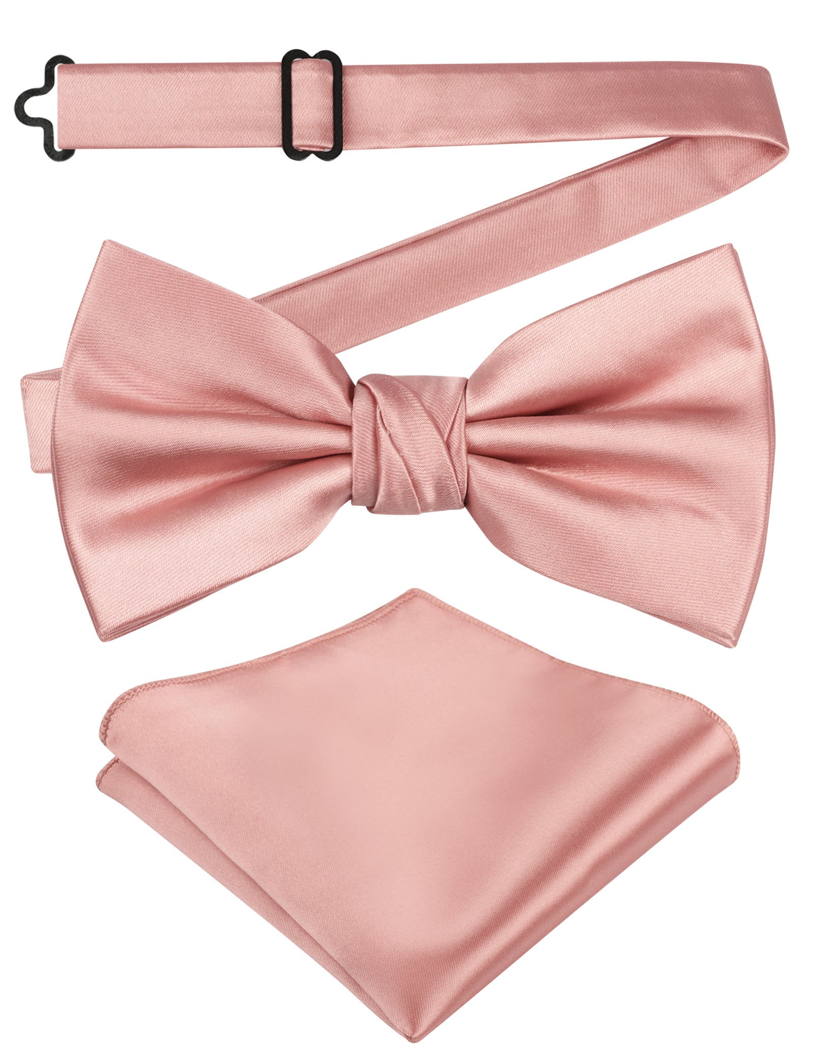 Alizeal Mens Elegant Solid Bow Tie with Pocket Square Set-108