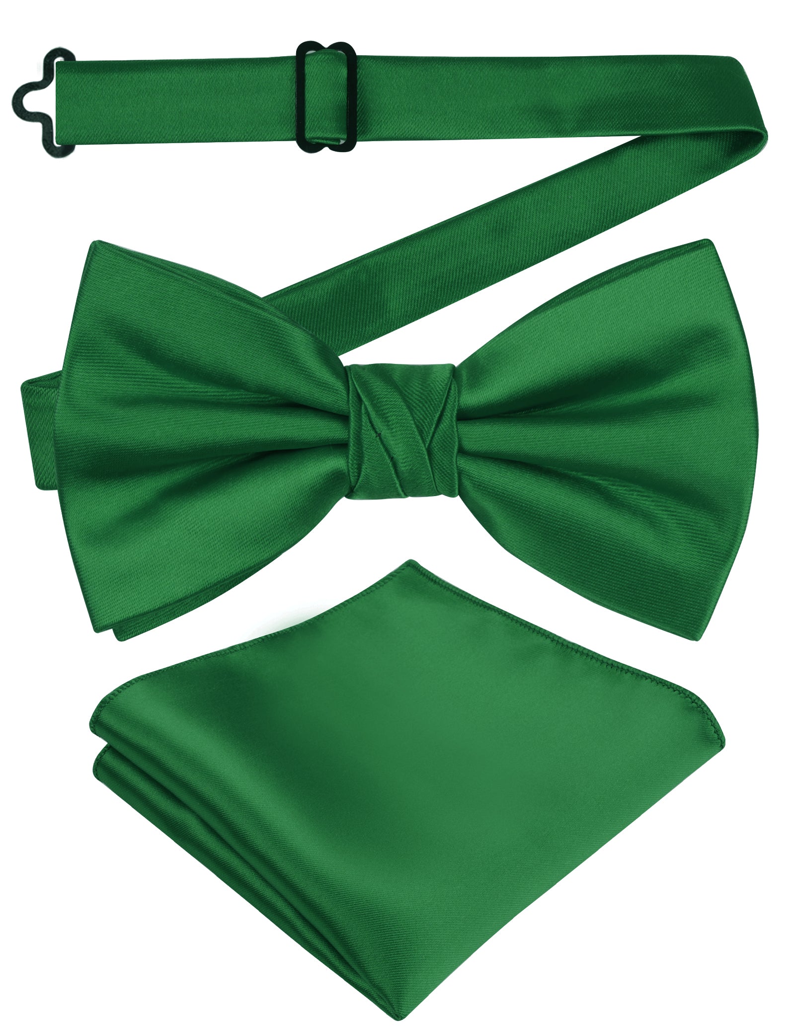 Alizeal Mens Elegant Solid Bow Tie with Pocket Square Set-108