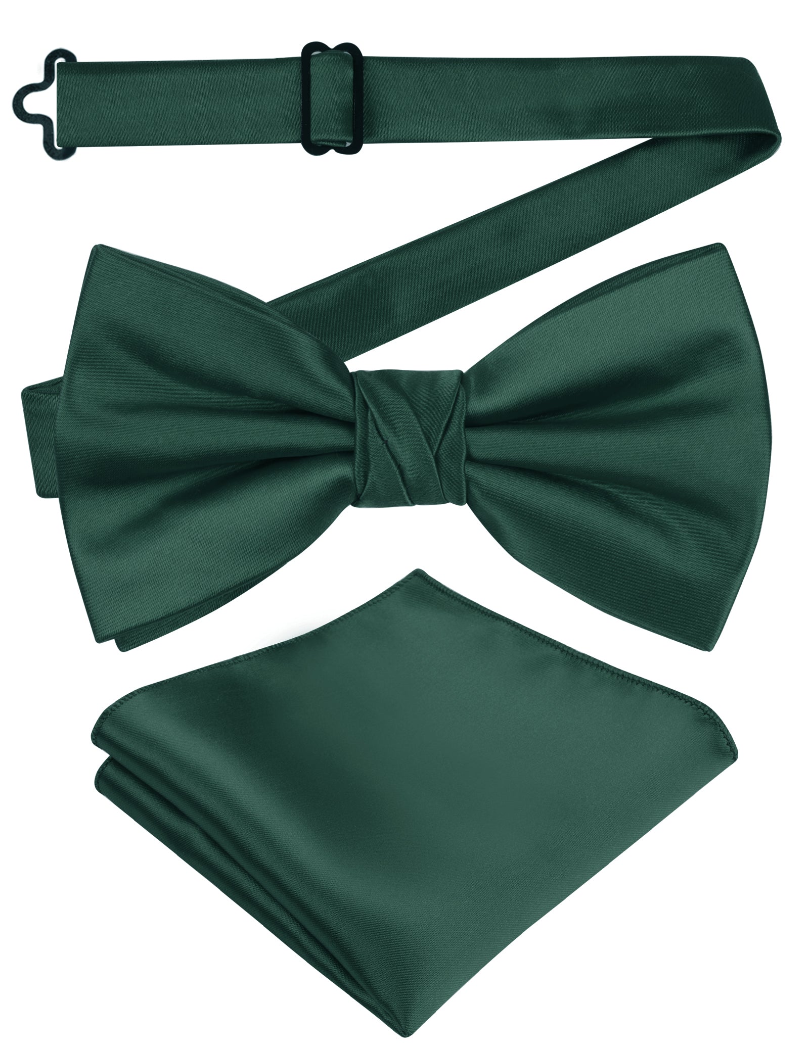 Alizeal Mens Elegant Solid Bow Tie with Pocket Square Set-108