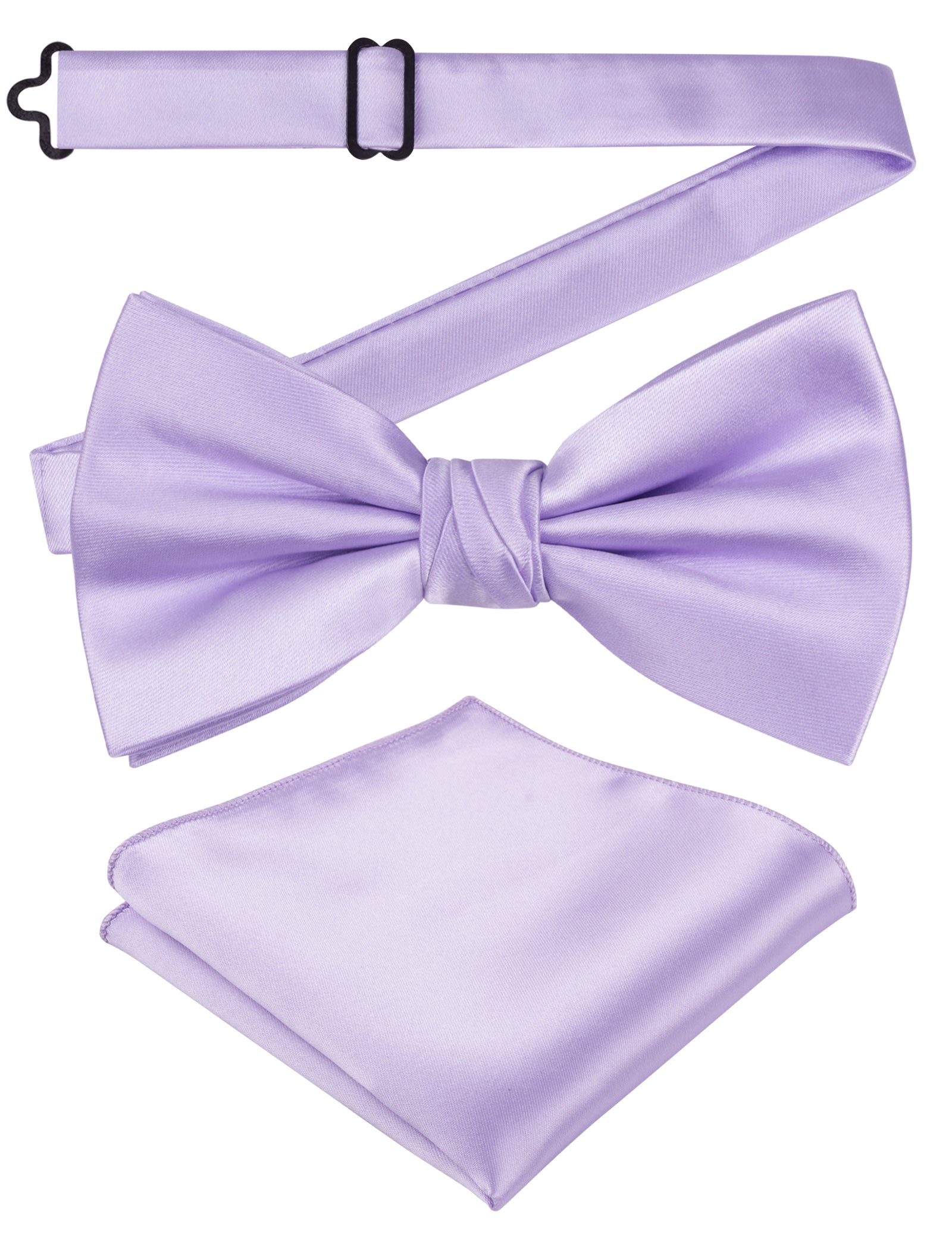 Alizeal Mens Elegant Solid Bow Tie with Pocket Square Set-108