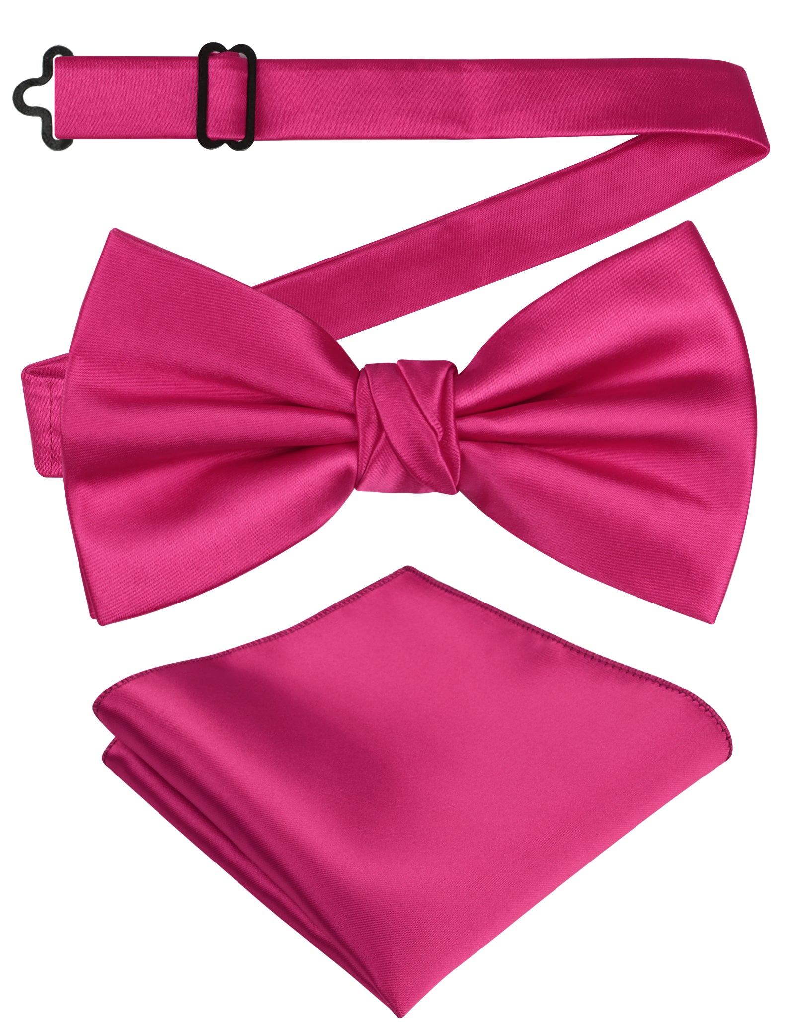 Alizeal Mens Elegant Solid Bow Tie with Pocket Square Set-108