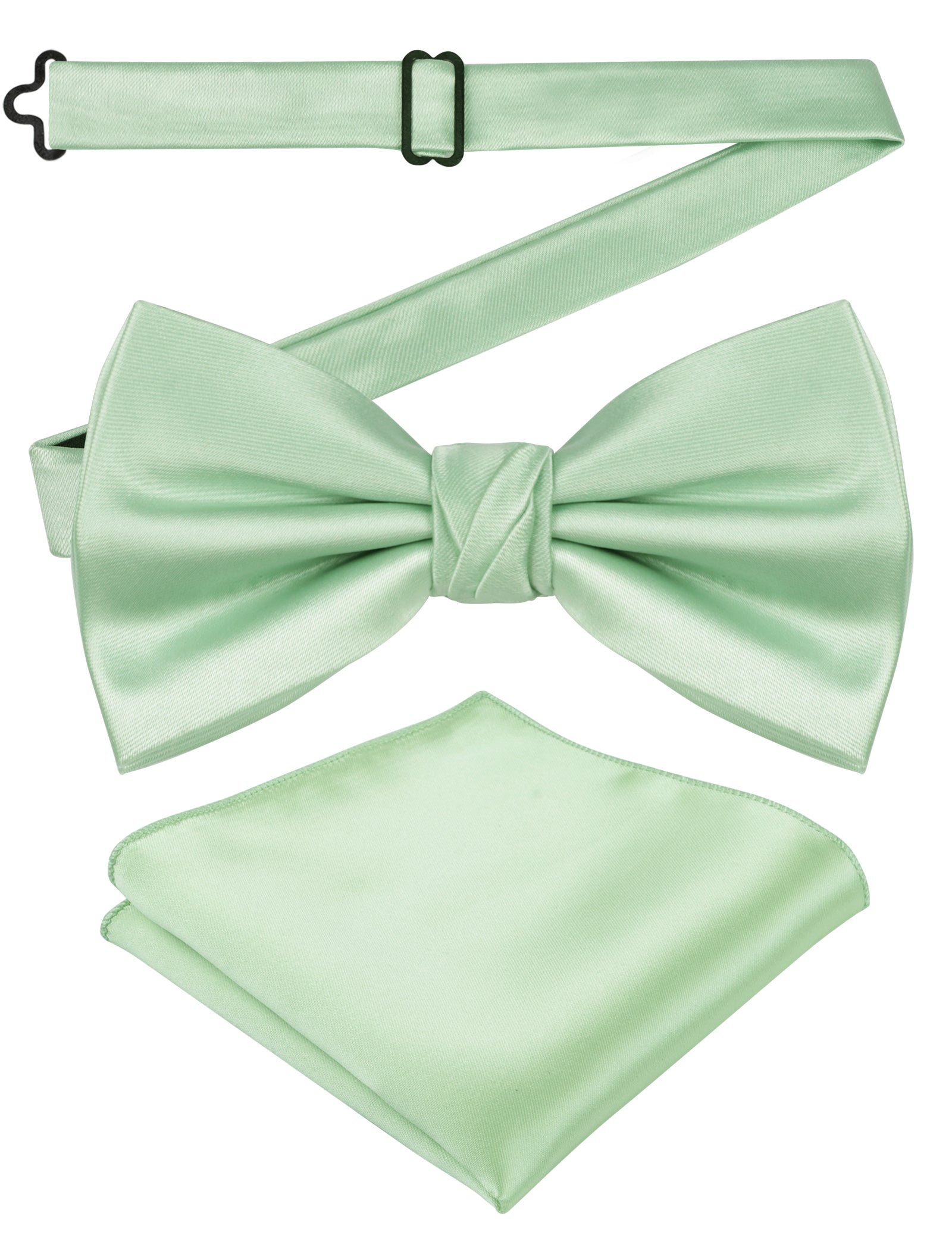 Alizeal Mens Elegant Solid Bow Tie with Pocket Square Set-108
