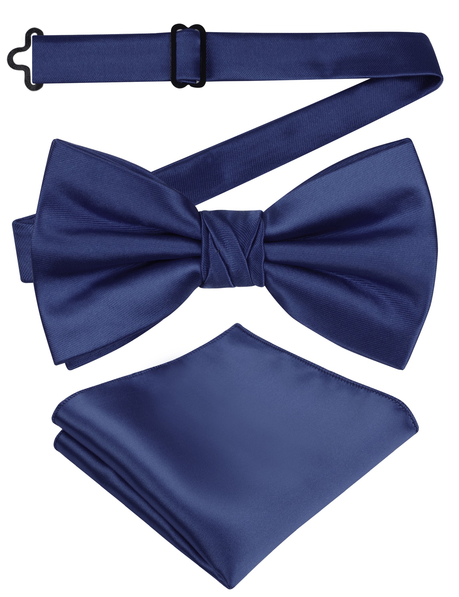 Alizeal Mens Elegant Solid Bow Tie with Pocket Square Set-108